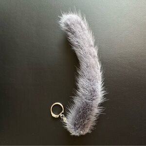 Mink fur accessory- key chain , bag charm .